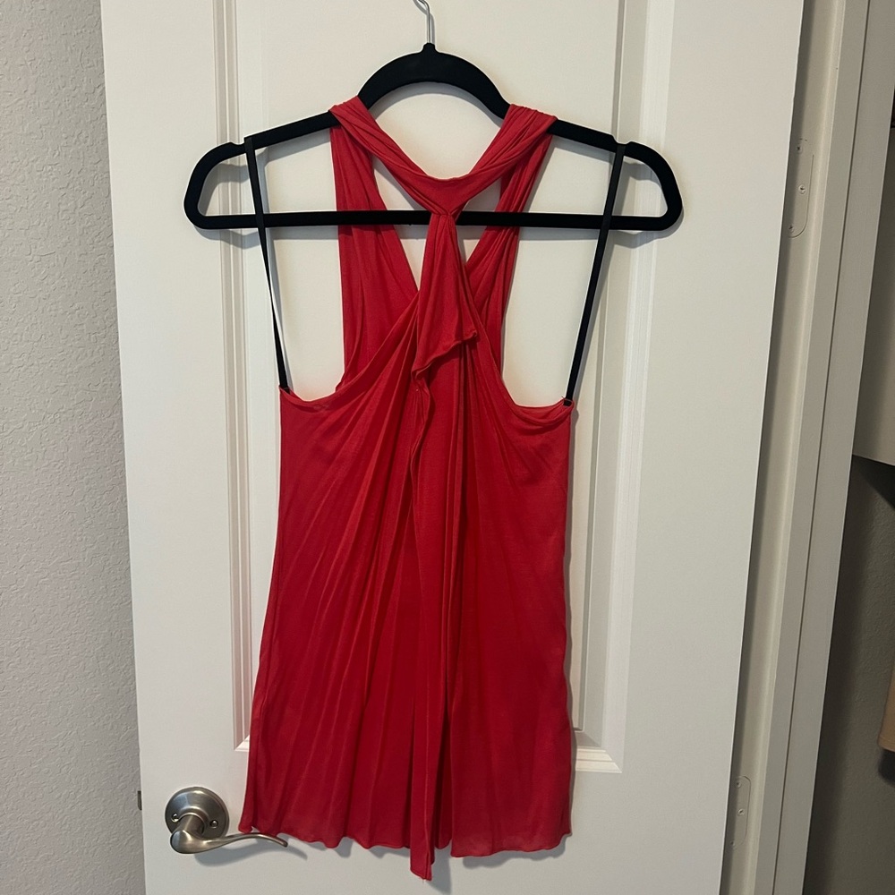 BCBG halter cascade top